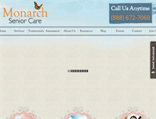 Tablet Screenshot of monarchseniorcare.com